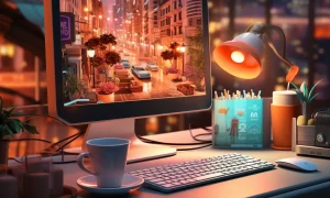 view-3d-computer-device-with-peripheral-devices